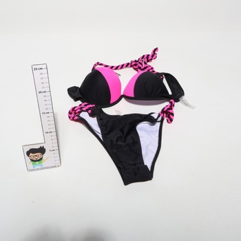 Dámsky set plaviek GORGLITTER Push Up s výstrihom do V a kosticami, vystrihnuté bikiny s farebnými