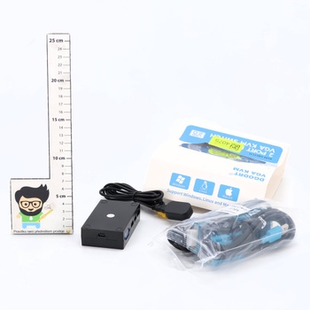 DGODRT 2portový KVM přepínač USB VGA s KVM kabely, KVM přepínač pro VGA monitor a USB klávesnici a