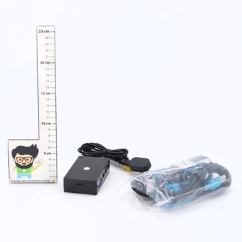 DGODRT 2portový KVM přepínač USB VGA s KVM kabely, KVM přepínač pro VGA monitor a USB klávesnici a