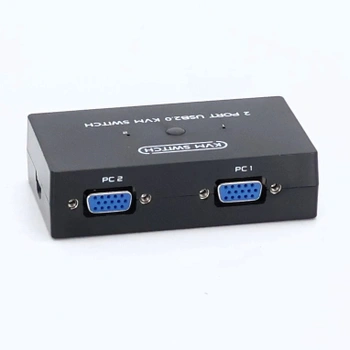 DGODRT 2portový KVM prepínač USB VGA s KVM káblami, KVM prepínač pre VGA monitor a USB klávesnicu a
