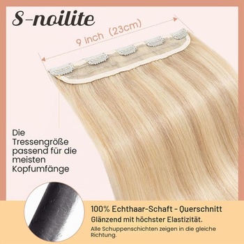 S-noilite Clip-In predlžovanie vlasov, pravé ľudské vlasy, svetlo popolavo blond/bielo blond, 1 kus,