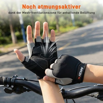 Cyklistické rukavice HENMI s polprstovou výplňou pre mužov a ženy