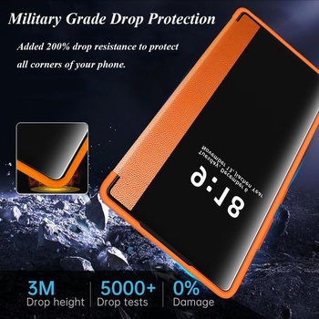 Ochranný kryt pro Samsung S26 Ultra, flipové pouzdro, čirý výhled, tenké, flipové pouzdro pro