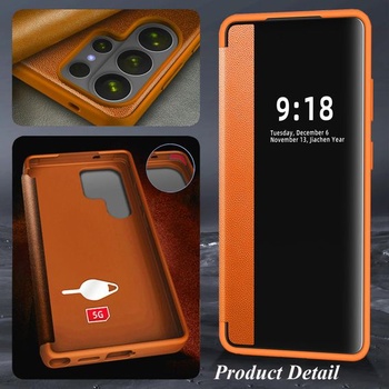 Ochranný kryt pro Samsung S26 Ultra, flipové pouzdro, čirý výhled, tenké, flipové pouzdro pro