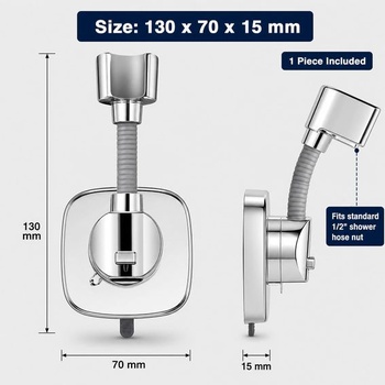 Držiak sprchovej hlavice bez vŕtania, otočný o 360 °, prísavka, nosnosť 10 kg, univerzálna,
