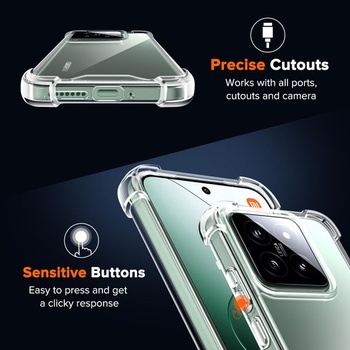 Priehľadné puzdro ivoler nežltne pre Xiaomi Redmi A3 / Redmi A3X s ochrannými rohmi odolnými proti
