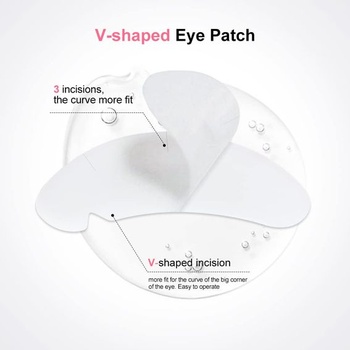 Lunamoon V-Shape očné vankúšiky na predĺženie rias, 50 párov, zelené