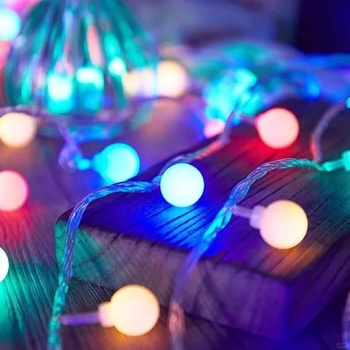ENLACE Reťazové svetelné svetlá, 6M 40 LED viacfarebných guľových reťazových svetiel, Napájanie na