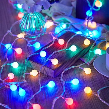 ENLACE Reťazové svetelné svetlá, 6M 40 LED viacfarebných guľových reťazových svetiel, Napájanie na