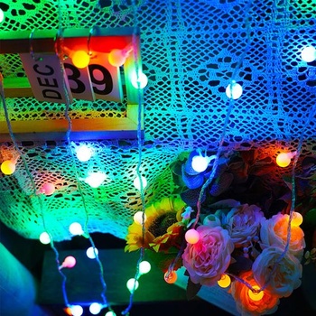 ENLACE Reťazové svetelné svetlá, 6M 40 LED viacfarebných guľových reťazových svetiel, Napájanie na