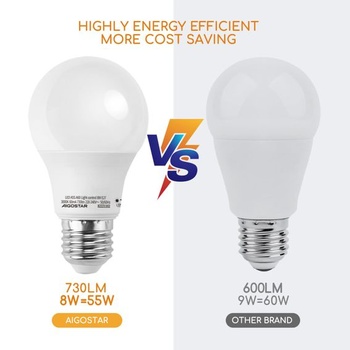 LED žiarovka so senzorom denného svetla, žiarovka E27 so senzorom svetla, 8W (ekvivalent 55W) sa