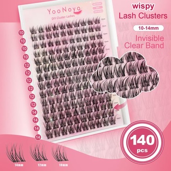 Predlžovanie rias 140 ks 10-14mm C-obtočené riasové zhluky DIY jednotlivé riasové zhluky objemové