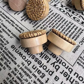 8 ratanové nábytkové úchytky, úchytky na skrinky, boho dekorácie do skriniek, drevené nábytkové