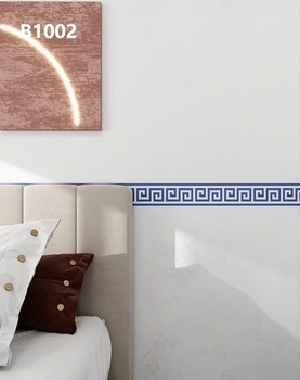 Samolepicí okraj do dětského pokoje, modrý, B1002, 10 cm x 1000 cm – Dekorativní nástěnný design,