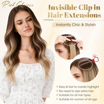 Rich Choices Clip-in prodloužení z pravých lidských vlasů 6 kusů 25 cm #1B černé neviditelné