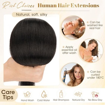 Rich Choices Clip-in prodloužení z pravých lidských vlasů 6 kusů 25 cm #1B černé neviditelné