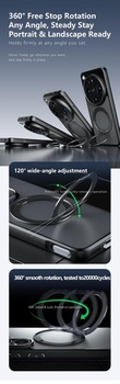Magnetický kryt na telefon GIOPUEY pro Oppo Find X8 Pro, kompatibilní s MagSafe, s otočným