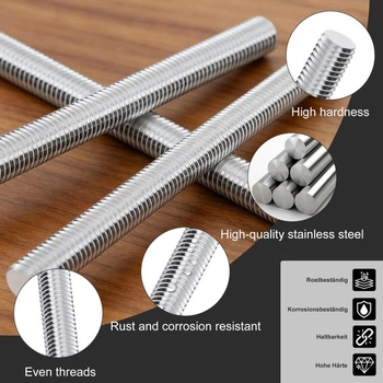 16 kusů závitové tyče M3 x 50 mm nerezová ocel A2 s plným závitem DIN 975 M3x50 - 16 ks