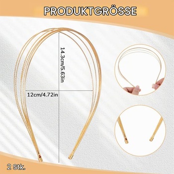 2 viacvrstvové kovové čelenky - zlaté a strieborné, módne tenké čelenky pre ženy, elegantné doplnky na