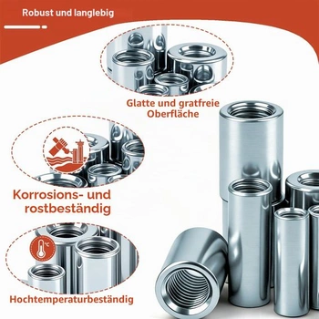12 kusů Dlouhé kulaté matice M10x35x12mm Závitová pouzdra Pozinkovaná ocel Spojovací matice