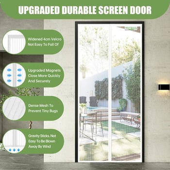 Sieť proti hmyzu na dvere 90x230cm, Meet Beauty sieť proti hmyzu na balkónové dvere biela, magnetická