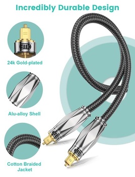 EMK Optisches Audiokábel Optický audio kábel Toslink Spdif Kábel-6m 6metrový Toslink-Toslink
