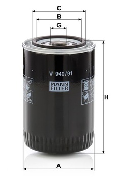 Olejový filtr MANN-FILTER, W 940/91