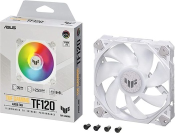 Ventilátor pre skriňu ASUS TUF Gaming TF120 ARGB, biela edícia - balenie po kusoch TUF TF120, 1 balenie,