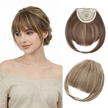 Benehair Clip-in popredná ofina Francúzska clip-in ofina s spánkami Prírodná umelá ofina pre ženy