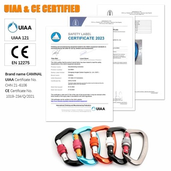 Odolná karabina s certifikací UIAA, zamykací karabina 25KN (cca 5620 lbs), automatická zamykací