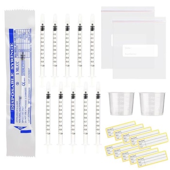 30 striekačiek na mledzivo s uzávermi, 1 ml Sada na odber mledziva, plastová, 30 kusov, 1 ml