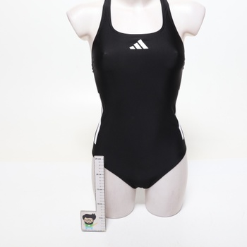 Dámske plavky Adidas 3 Stripes C-Back veľkosti 38, čierne / biele