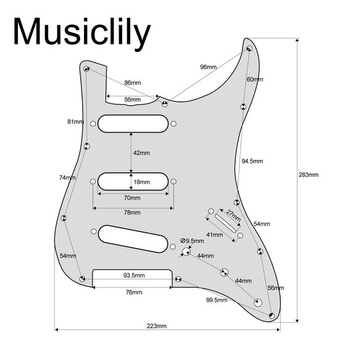 Musiclily Pro 11 Holes SSS Vintage 62 Pickguard 3-vrstvový krémový 3-vrstvový pickguard, krémová farba.