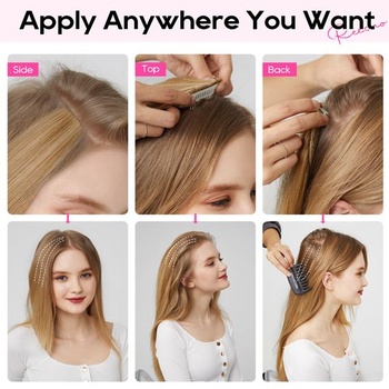 REECHO Clip-in vlasové prodlužování pro objem, sada 2 kusů, 20cm silné vlasové prodlužování pro