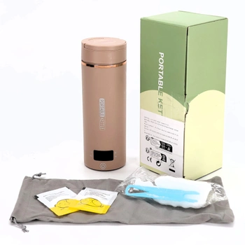 Malá elektrická cestovní konvice 500 ml, přenosná mini konvice pro rychlé vaření vody, nerezová
