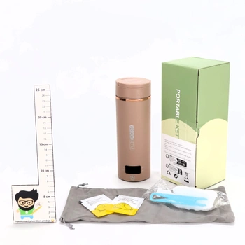 Malá elektrická cestovní konvice 500 ml, přenosná mini konvice pro rychlé vaření vody, nerezová