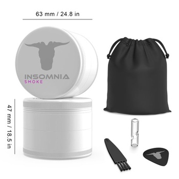 Mlynček na bylinky Insomnia Smoke 4dielny biela