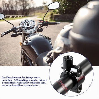 2dílný univerzální držák zrcátka na řídítka, 7/8 palce držák zpětného zrcátka na motocykl, držák na