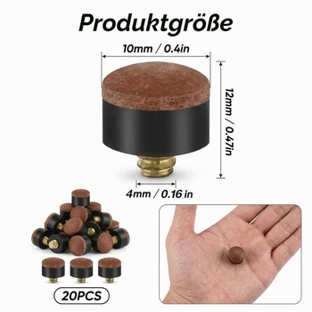 Súprava 20 hrotov na biliardové tágo, náhradné hroty na naskrutkovanie
