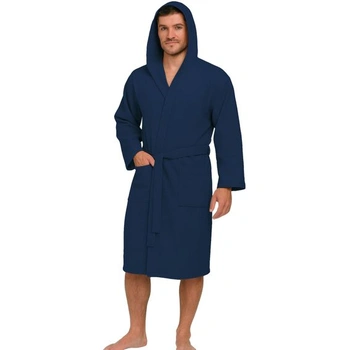 Župan Nada Home Unisex vaflový, modrý L–XL