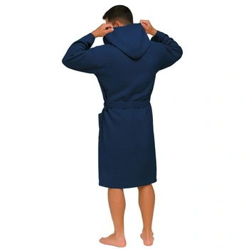 Župan Nada Home Unisex vaflový, modrý L–XL