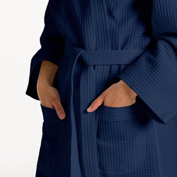Župan Nada Home Unisex vaflový, modrý L–XL