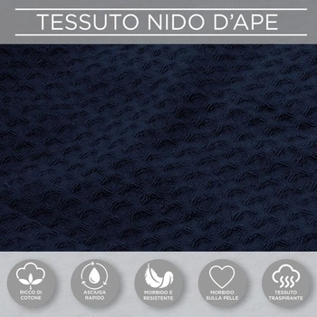 Župan Nada Home Unisex vaflový, modrý L–XL