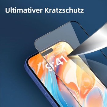 Ochranná fólia na displej NEW'C pre iPhone 16, iPhone 15, tvrdené sklo s inštalačnou pomôckou,