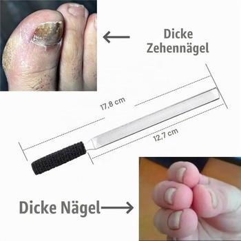 Pilníky na nechty na silné nechty, nerezová oceľ, 4 strany, dĺžka 17,8 cm, pilníky na nechty pre mužov,