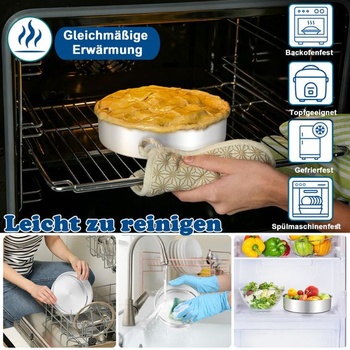 Homikit Pekacia forma, nerezová oceľ 18cm guľatá forma na tortu, sada 2 kusov