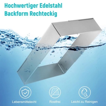 Obdélníkový nastavitelný pečící rám (výška 8 cm, šířka 18–32 cm x délka 25–48 cm)