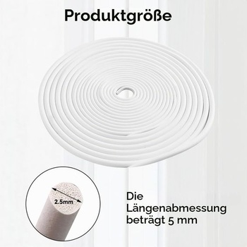 Silikonový pěnový těsnicí pásek, Ø 2,5 mm, pěnová těsnicí šňůra, 5 metrů, těsnicí šňůra pro spáry,