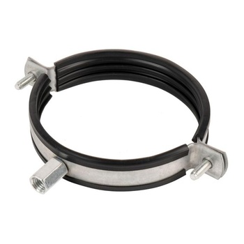 Rúrková objímka pre špirálové potrubie 100 mm vrátane tlmiacej gumy EPDM - tesnenie, držiak pre