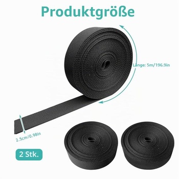 10 metrov popruhu o šírke 25 mm pre spony s patentným uzáverom 25 mm, 2 kusy polypropylénového
